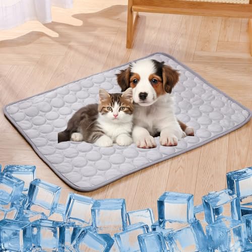 WYDDSX 2025 The Ultimate Cooling Pet Mat,Upgrade Washable Pet Cooling Mat for Dogs & Cats,Portable Dog Cool Bed for Summer (Grey,150 * 100cm) von WYDDSX