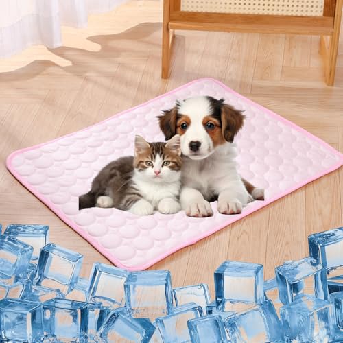 WYDDSX 2025 The Ultimate Cooling Pet Mat,Upgrade Washable Pet Cooling Mat for Dogs & Cats,Portable Dog Cool Bed for Summer (Pink,150 * 100cm) von WYDDSX
