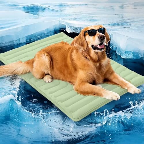 WYDDSX Dr Pfoten KüHlmatte,Pfotenchill KüHlmatte Hun,Dr Pfoten KüHlmatte Hund,SelbstküHlende Pfotenchill Matte FüR Den Sommer (Grün, XL-150 * 101cm) von WYDDSX