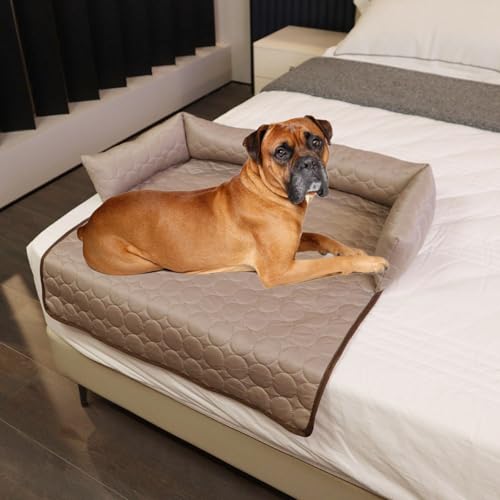 WYDDSX Pelsbarn Cooling Bed,Pelsbarn Cooling Dog Bed for Car,Self Cool Dog Sofa Mat with Ice Silk Fabric,Durable Anti-Scratch Gel Pad for Dogs Cats in Hot Summer (70 * 70cm,Coffee) von WYDDSX