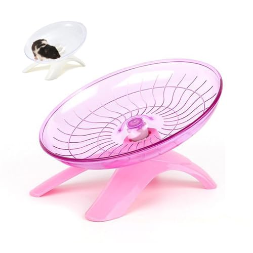 WYFCL Hamsterrad Fliegende Untertasse - Stilles Übungsrad für Kleintiere wie Hamster, Gerbil, Mäuse, Igel, Eichhörnchen und mehr - Sportspielzeug für Zwerg-Hamster und Goldene Bären,Pink von WYFCL