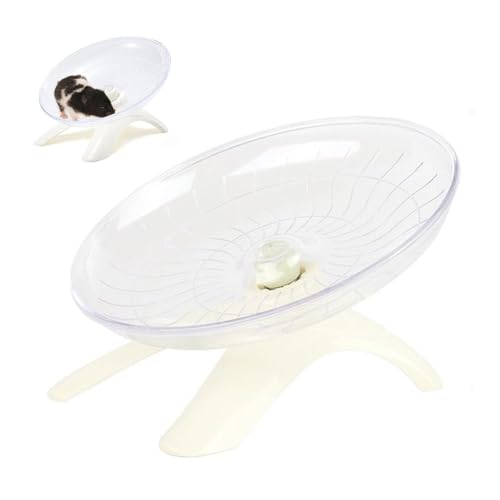 WYFCL Hamsterrad Fliegende Untertasse - Stilles Übungsrad für Kleintiere wie Hamster, Gerbil, Mäuse, Igel, Eichhörnchen und mehr - Sportspielzeug für Zwerg-Hamster und Goldene Bären,White von WYFCL