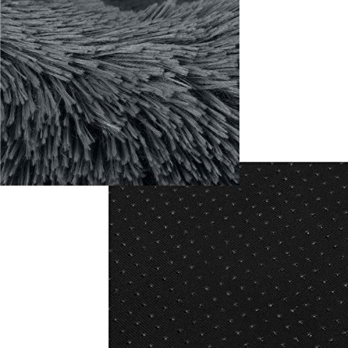Abnehmbares Kunstpelz-Hundebett, Donut Fluffy Plüsch-Katzenbett Beruhigungskissen Rundes Haustiernest Warme Sofahöhle, für Katze/Klein Mittel Großer Hund-M-60x60x20cm-Dunkelgrau Abnehmbares Kunstpelz-Hundebett, Donut Fluffy Plüsch-Katzenbett Beruhigungskissen Rundes Haustiernest Warme Sofahöhle, für Katze/Klein Mittel Großer Hund-M-60x60x20cm-Dunkelgrau von WYJW