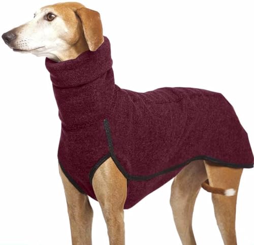 Herbst und Winter, warmer Windhund, Labrador, Schäferhund, große Hunde, Kleidung, Rollkragenpullover, Stretch-Fleece, Hundepullover, Weste, Haustierjacke, Größe 4XL, Rot von WYOERN