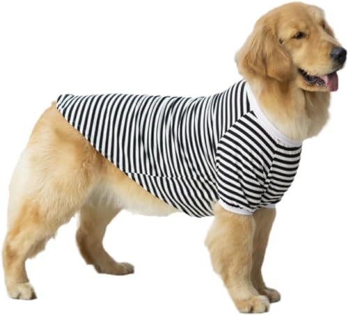 Hunde-Pyjama, Baumwolle, gestreift, Toglione, Sommer-Hunde-Shirt, Sommer-Jammies für mittelgroße und große Hunde, Größe 3XL von WYOERN