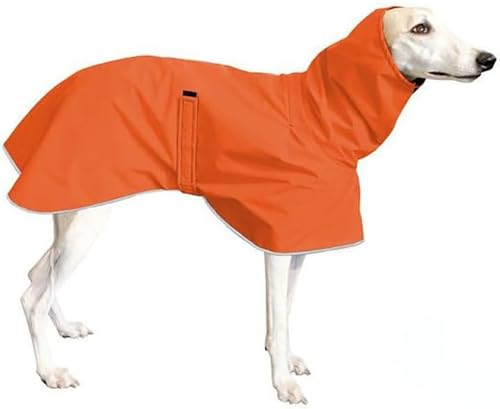 Regenmantel für Hunde, italienische Windhunde, wasserdichter Whippetmantel, verstellbare Windhunde-Winterkleidung, warme Fleece-Hundekleidung, warme Jacke, Größe 3XL, Orange von WYOERN
