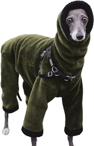Winter-Hunde-Overall, doppelseitiger Flanell-Rollkragen, Haustiermantel, Größe M, L, warm, vier Beine, Plüschjacke für Windhunde, Salukis, Lurcher, Größe 4XL, Grün Winter-Hunde-Overall, doppelseitiger Flanell-Rollkragen, Haustiermantel, Größe M, L, warm, vier Beine, Plüschjacke für Windhunde, Salukis, Lurcher, Größe 4XL, Grün von WYOERN