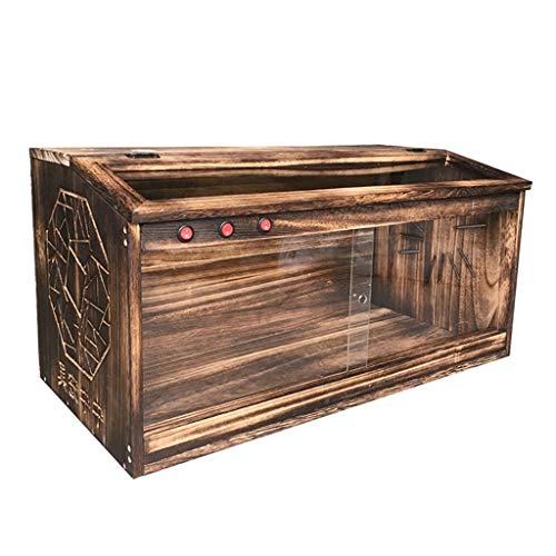 Aquarium-Vivarium-Box aus Holz für Eidechsen, Schlangen-Tank, Transportbox, Käfig, Lebensraum, Tank, Zuhause, Tierhandlung, Box für Katzen, Hunde, Haustierhaus (braun, 60 x 40 x 40 cm) von WYRMB