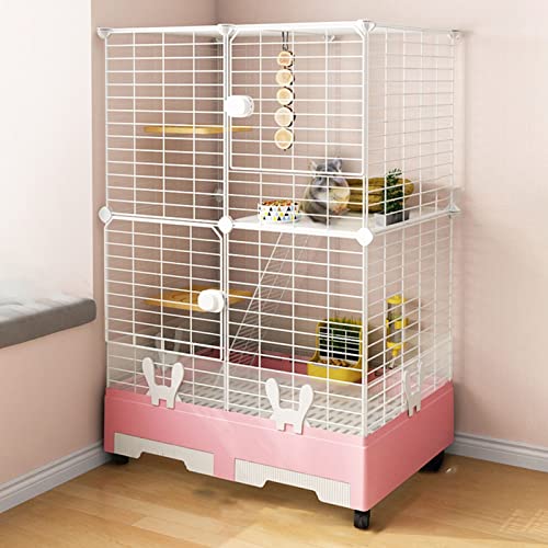 Hasenkäfig – Kaninchenlebensraum für den Innenbereich, Hasenkäfige für Kaninchen, Meerschweinchenkäfig für den Innenbereich, 2 Ebenen, Kleintierkäfig, Kaninchenstall mit Rädern für Hasen, Chinchillas, Hasenkäfig – Kaninchenlebensraum für den Innenbereich, Hasenkäfige für Kaninchen, Meerschweinchenkäfig für den Innenbereich, 2 Ebenen, Kleintierkäfig, Kaninchenstall mit Rädern für Hasen, Chinchillas, von WYRMB