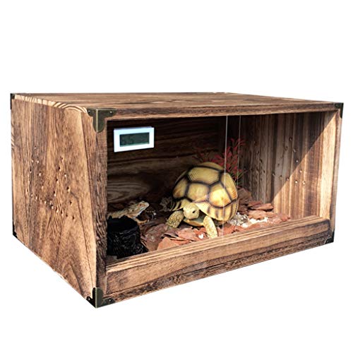 Haustier-Zuchtbox, Holz-Kombinationsbox, Kornnatter-Zuchtschrank, Schildkröten-Isolierbox, Heimtierbedarf (braun, 38 x 26 x 20,2 cm) von WYRMB