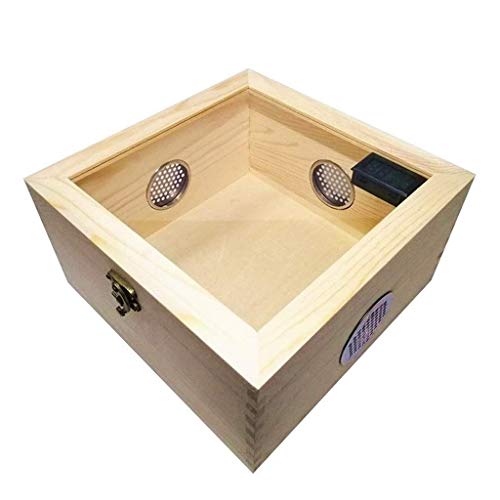 Hölzerne Amphibien-Eidechsen-Schlangenbox, Beobachtung, Zucht, Transportbox, PetShopping, Haushaltsbox, Haustierhaus (braun, 23 x 23 x 12 cm) von WYRMB