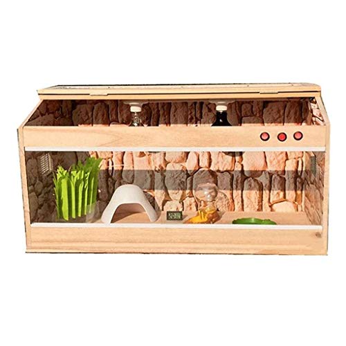 Hölzerne Amphibien-Eidechsen-Schlangenbox, Beobachtung, Zucht, Transportbox, PetShopping, Haushaltsbox, Haustierhaus (braun, 40 x 30 x 30 cm) von WYRMB