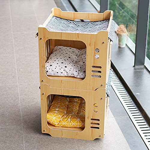 Hundebox aus Holz, Katzenhaus für den Innenbereich, multifunktionale Katzenwohnung für den Innenbereich, einfache Montage für Hunde und Katzen (C5) von WYRMB