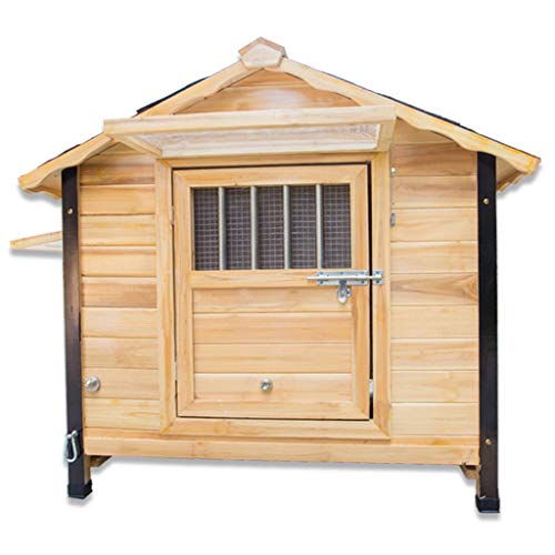 Hundehütte für den Außenbereich, Holzhütte, wasserdicht, für den Innenbereich, für Katzen und Welpen, leicht zu reinigen, einfach zu montieren, Geschenk-Hundehütten (Holzfarbe, 55 x 48 x 50 cm) von WYRMB