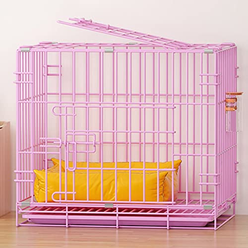 Hundekäfig – Laufstall für Hunde, zusammenklappbarer Käfig aus schwarzem Metall mit 2 Türen und Bodenschale aus Kunststoff, extra robuster Welpenspielstall (Rosa, 100 x 60 x 70 cm, geeignet für 30 kg) Hundekäfig – Laufstall für Hunde, zusammenklappbarer Käfig aus schwarzem Metall mit 2 Türen und Bodenschale aus Kunststoff, extra robuster Welpenspielstall (Rosa, 100 x 60 x 70 cm, geeignet für 30 kg) von WYRMB