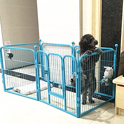 Hundelaufstall, Hundestall, Haustierlaufstall, Kleintierlaufstall, 4-teiliger Haustierlaufstall für kleine Hunde und Katzen, 60 x 60 cm, 80 x 80 cm (blau, 60 x 60 x 60 cm, geeignet für 3 kg) von WYRMB