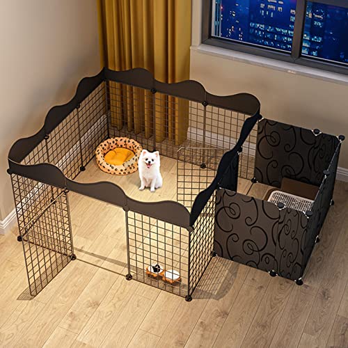 Hundelaufstall – Hundegehege für den Innenbereich, Katzenlaufstall, Metall-Laufstall für Haustiere, Zelt, Käfig, Zwinger, faltbarer Zaun für Hunde, DIY-Metalldraht-Hofzaun mit Tür und Zwinger (schwarz Hundelaufstall – Hundegehege für den Innenbereich, Katzenlaufstall, Metall-Laufstall für Haustiere, Zelt, Käfig, Zwinger, faltbarer Zaun für Hunde, DIY-Metalldraht-Hofzaun mit Tür und Zwinger (schwarz von WYRMB