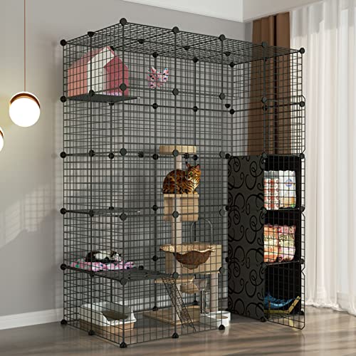 Katzen-Laufstall – Katzenkäfig, Hundekäfige, Haustierkäfige für Katzen, selbstgemachter Haustier-Laufstall, Laufstall, Zaun, Käfig mit Tür für kleine Haustiere, Kaninchen, Igel, Katzen, Meerschweinche Katzen-Laufstall – Katzenkäfig, Hundekäfige, Haustierkäfige für Katzen, selbstgemachter Haustier-Laufstall, Laufstall, Zaun, Käfig mit Tür für kleine Haustiere, Kaninchen, Igel, Katzen, Meerschweinche von WYRMB