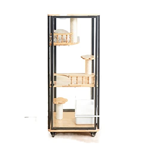 Katzenhaus, Panorama-Katzenvilla, Zuhause, übergroßer Raum, Katzenkäfig, vollständig transparentes Katzenhaus, Katzenhaus, Katzentoilette, Glas, Katzenschrank, Katzenwohnung, Cat Catio (A) von WYRMB