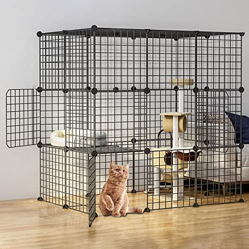 Katzenkäfige für den Innenbereich, Katzengehege – DIY-Laufstall für Haustiere, Haustierkäfige für Katzen, Metallgehege mit Tür für kleine Haustiere, Kaninchen, Igel, Katzen, Meerschweinchen, inklusive Katzenkäfige für den Innenbereich, Katzengehege – DIY-Laufstall für Haustiere, Haustierkäfige für Katzen, Metallgehege mit Tür für kleine Haustiere, Kaninchen, Igel, Katzen, Meerschweinchen, inklusive von WYRMB