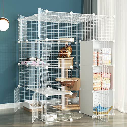 Katzenlaufstall – Katzenkäfig, Hundekäfige, Haustierkäfige für Katzen, selbstgemachter Laufstall für Haustiere, Laufstall, Zaun, Käfig mit Tür für kleine Haustiere, Kaninchen, Igel, Katzen, Meerschwei Katzenlaufstall – Katzenkäfig, Hundekäfige, Haustierkäfige für Katzen, selbstgemachter Laufstall für Haustiere, Laufstall, Zaun, Käfig mit Tür für kleine Haustiere, Kaninchen, Igel, Katzen, Meerschwei von WYRMB