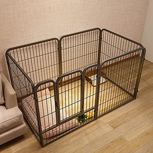 Laufstall für Hunde – Großer Hundelaufstall, 6-teiliger Hundelaufstall, robuster Laufstall für Hunde, Welpen, Metall, Laufstall für Schweine (160 x 80 x 80 cm, 6 Scheiben) von WYRMB