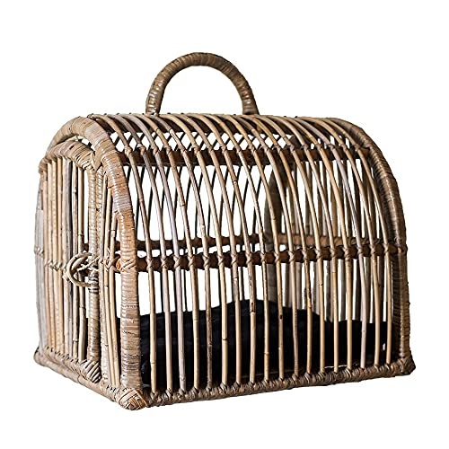 Rattan-Katzennest, tragbarer Käfig-Katzenstreu, Katzenhaus, handgefertigtes Haustiernest im Sommer, waschbar, zu jeder Jahreszeit verwendbar, 18×16,5×15,5 Zoll von WYRMB