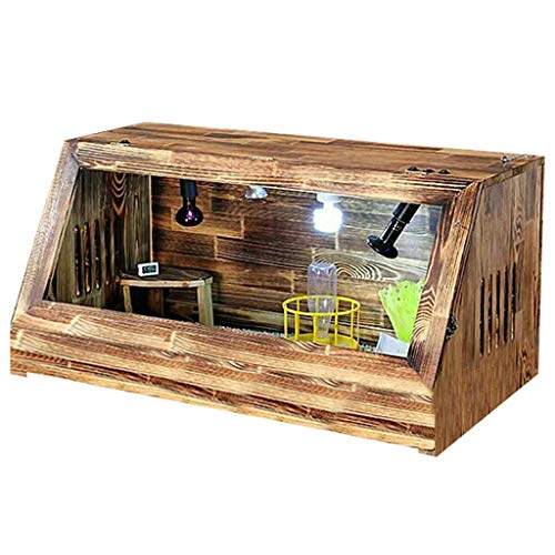 Reptilien-Terrarien, Holz-Haushaltskäfig, Lebensraum, Tierhandlung, Box, Katze, Hund, Haustierhaus, Keramiklampe, sitzend (braun, 100 x 40 x 40 cm) von WYRMB