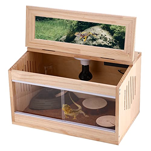 Reptilien-Terrarium, Holz-Reptilienkäfig, kleine Habitat-Box, transparente Reptilien-Aufzuchtbox für Vogelspinnen, Eidechsen, Chamäleons, Einsiedlerkrebse, Schlangen, Insekten, Schildkröten (Farbe: Na von WYRMB