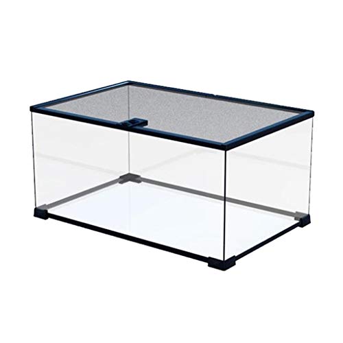 Terrarien Vivarium Box Klettern Haustier Reptilien Lebensraum Tank Eidechse Schildkröte Käfig Transportbox Home Pet Shop Box Katze Hund Haustier Haus (Schwarz 45,5 * 30,5 * 22,5 cm) von WYRMB