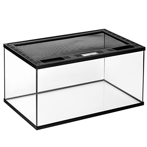 Terrarium für Reptilien aus Glas, 19,6 x 11,8 x 9,8 Zoll, Panorama-Reptilienbecken, Zuchtkäfig für Eidechsen, Frösche, Schlangen, Spinnen, oberer Bildschirm, Belüftung und Fütterung (schwarz, 50 x 30 Terrarium für Reptilien aus Glas, 19,6 x 11,8 x 9,8 Zoll, Panorama-Reptilienbecken, Zuchtkäfig für Eidechsen, Frösche, Schlangen, Spinnen, oberer Bildschirm, Belüftung und Fütterung (schwarz, 50 x 30 von WYRMB