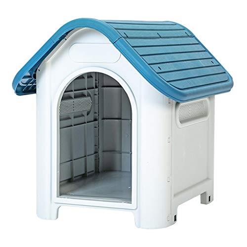 Zwinger für den Außenbereich, wasserdicht, Hundehütte, warme Hundehütte, Hundehütte aus Kunststoff, große Hundevilla, Heimtierbedarf, Geschenke, Hundehütten (blau, klein) von WYRMB