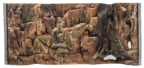 WYSKONT Aquarium Rückwand 3D Korfu - Aquarium Hintergrund - Aquarium Zubehoer - Hintergrund - Aquarium Deko - 97x45 cm für Aquarium 100x50 cm - braune Farbe - Aquarium Groß von WYSKONT