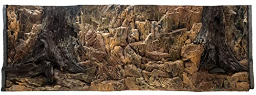 WYSKONT Aquarium Rückwand 3D Korfu - Aquarium Hintergrund - Aquarium Zubehoer - Hintergrund - Aquarium Deko - 146x54 cm zweiteilig für Aquarium 150x60 cm - braune Farbe - Aquarium Groß von WYSKONT