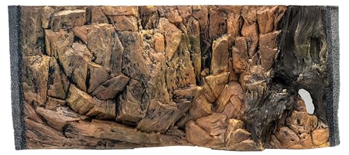 WYSKONT Aquarium Rückwand 3D Korfu - Aquarium Hintergrund - Aquarium Zubehoer - Hintergrund - Aquarium Deko - 77x36 cm für Aquarium 80x40 cm - braune Farbe - Aquarium Groß von WYSKONT