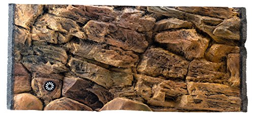 WYSKONT Aquarium Rückwand 3D Lesbos - Aquarium Hintergrund - Aquarium Zubehoer - Hintergrund - Aquarium Deko - 97x36 cm - braune Farbe - Aquarium Groß von WYSKONT