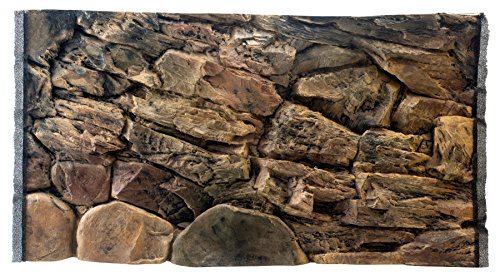 WYSKONT Aquarium Rückwand 3D Lesbos - Aquarium Hintergrund - Aquarium Zubehoer - Hintergrund - Aquarium Deko - 97x54 cm für Aquarium 100x60 cm - braune Farbe - Aquarium Groß von WYSKONT