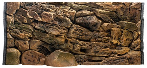 WYSKONT Aquarium Rückwand 3D Lesbos - Aquarium Hintergrund - Aquarium Zubehoer - Hintergrund - Aquarium Deko - 117x54 cm für Aquarium 120x60 cm - braune Farbe - Aquarium Groß von WYSKONT