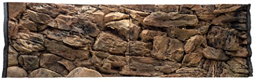 WYSKONT Aquarium Rückwand 3D Lesbos - Aquarium Hintergrund - Aquarium Zubehoer - Hintergrund - Aquarium Deko - 146x45 cm zweiteilig für Aquarium 150x50 cm - braune Farbe - Aquarium Groß von WYSKONT