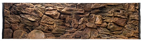 WYSKONT Aquarium Rückwand 3D Lesbos - Aquarium Hintergrund - Aquarium Zubehoer - Hintergrund - Aquarium Deko - 196x54 cm zweiteilig für Aquarium 200x60 cm - braune Farbe - Aquarium Groß von WYSKONT