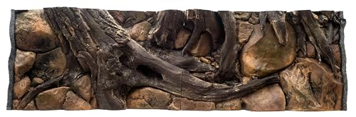 WYSKONT Aquarium Rückwand 3D Zakynthos - Aquarium Hintergrund - Aquarium Zubehoer - Hintergrund - Aquarium Deko - 146x45 cm zweiteilig für Aquarium 150x50 cm - braune Farbe - Aquarium Groß von WYSKONT