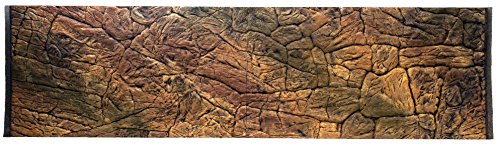 WYSKONT Aquarium Rückwand Rodos - Strukturrückwand - Aquarium Hintergrund - Aquarium Zubehoer - Hintergrund - Aquarium Deko - 196x54 cm zweiteilig - braune Farbe - Aquarium Groß von WYSKONT