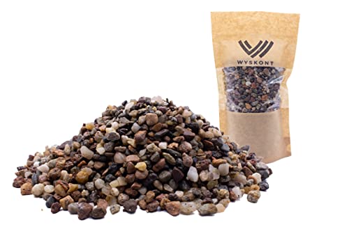 WYSKONT Aquarium Kies - Aquariumsand 2 kg- Aquarium Deko - Kieselsteine - Zierkies - Flusskies - Deko Sand - Kieselsteine Garten - Aquarium Bodengrund - Terrarium Sand - Aquariensand 5–10 mm von WYSKONT