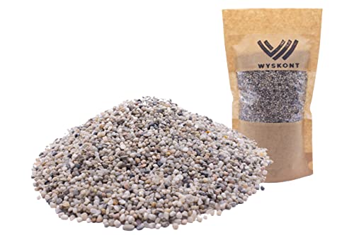 WYSKONT Aquarium Kies - Aquariumsand 1 kg - Aquarium Deko - Kieselsteine - Zierkies - Flusskies - Deko Sand - Kieselsteine Garten - Aquarium Bodengrund - Terrarium Sand - Aquariensand 2-3mm von WYSKONT