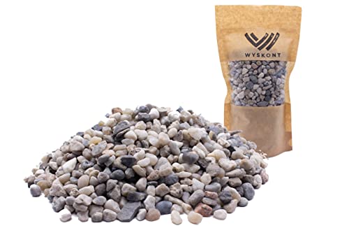 WYSKONT Aquarium Kies - Aquariumsand 1 kg - Aquarium Deko - Kieselsteine - Zierkies - Flusskies - Deko Sand - Kieselsteine Garten - Aquarium Bodengrund - Terrarium Sand - Aquariensand 4-8mm von WYSKONT