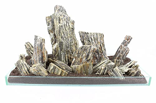 WYSKONT Schiefersteine - Aquarium Deko - Terrarium Deko - Aquarium Steine 10 kg Holzoptik - Aquarium Höhle - Aquarium Dekoration - Naturstein - Aquarium Zubehoer - Aquascaping Gestein Rückwand von WYSKONT