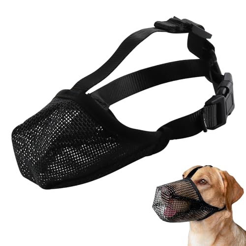 Verstellbarer Maulkorb aus weichem Netzstoff, universeller Hundemaulkorb aus Nylon, atmungsaktives Netzgewebe zur Vermeidung von Beißen und Bellen (XS) von WYTNB