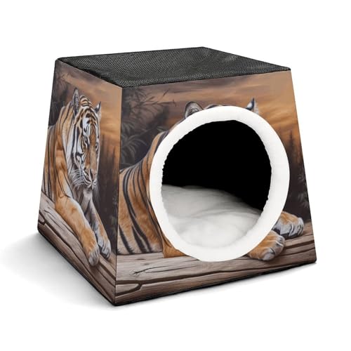 Kapsel-Haustiernest, stilvolles und gemütliches Weltraumkapsel-Design für kleine Haustiere, Tiger liegend auf Holzdruck, stilvolles Haustiernest, gemütliches Haustiernest, tragbares Haustiernest Kapsel-Haustiernest, stilvolles und gemütliches Weltraumkapsel-Design für kleine Haustiere, Tiger liegend auf Holzdruck, stilvolles Haustiernest, gemütliches Haustiernest, tragbares Haustiernest von WYUSPGK
