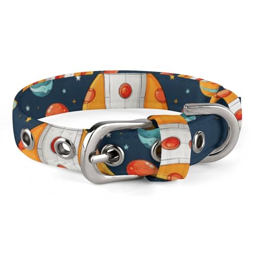 Niedliches Katzenhalsband, Raketen-Clipart mit Weltraumschiff-Aufdruck, personalisierbares Hundehalsband, geeignet für kleine und mittelgroße Hunde Niedliches Katzenhalsband, Raketen-Clipart mit Weltraumschiff-Aufdruck, personalisierbares Hundehalsband, geeignet für kleine und mittelgroße Hunde von WYUSPGK