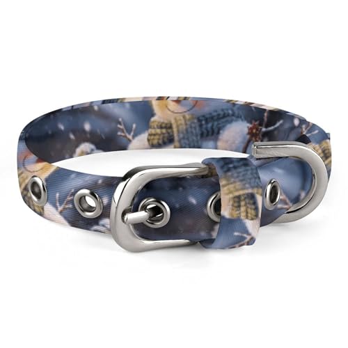 Niedliches Katzenhalsband, Winter-Schneemann-Druck, personalisierbar, geeignet für kleine und mittelgroße Hunde Niedliches Katzenhalsband, Winter-Schneemann-Druck, personalisierbar, geeignet für kleine und mittelgroße Hunde von WYUSPGK